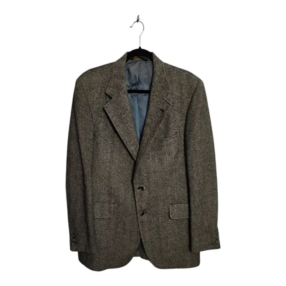 Hart Schaffner Marx Vintage Union Made 100% Wool Professor Tweed Blazer Size 42R